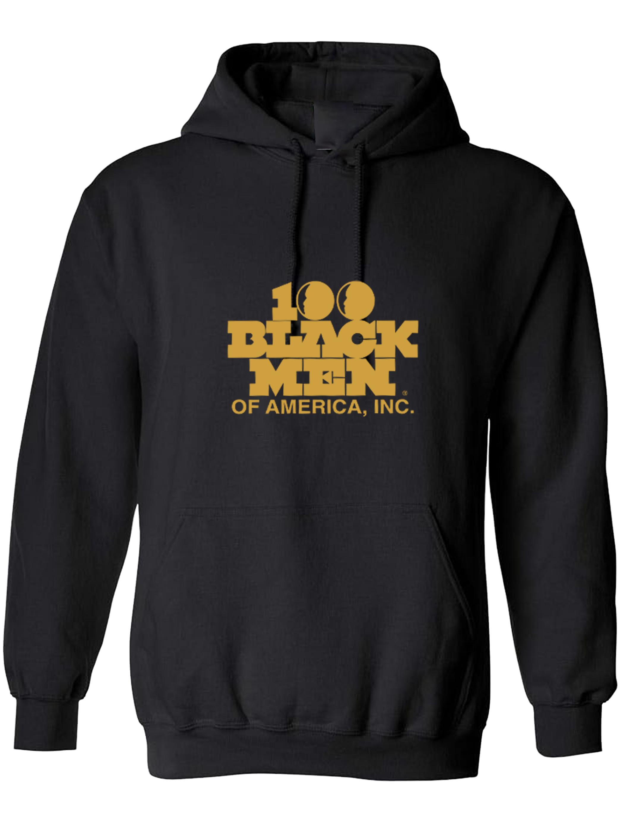 100 Black Men Black Hoodie — Premium Embroidered